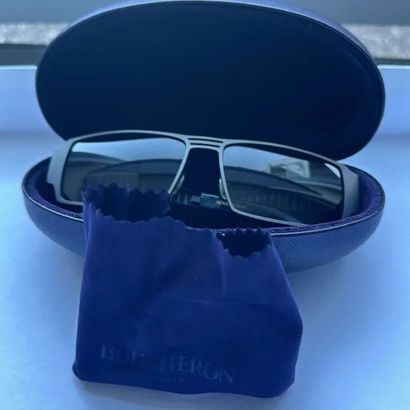 Boucheron Paris Bes 104.01 59-16-140 stunning gunmetal sunglasses - Picture 10 of 12